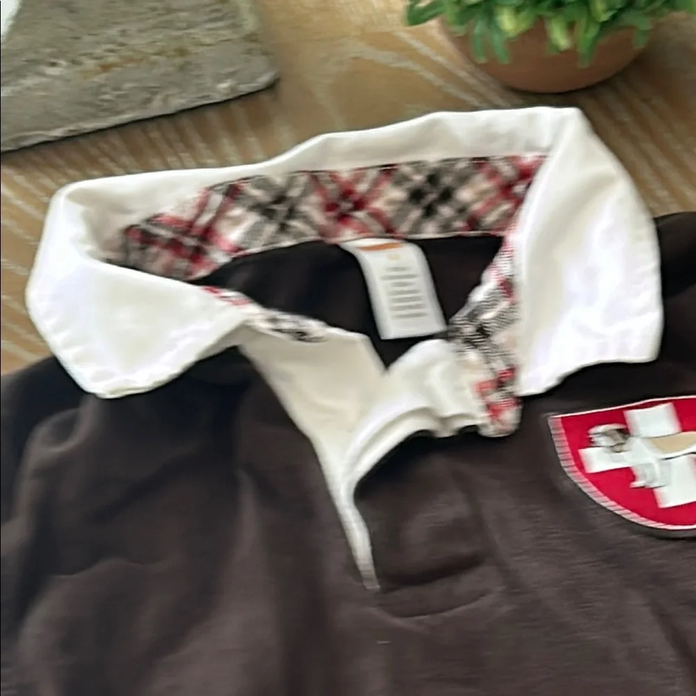 Boys Gymboree Saint Bernard Rescue Dog Brown Long Sleeve Rugby Shirt Size 8
